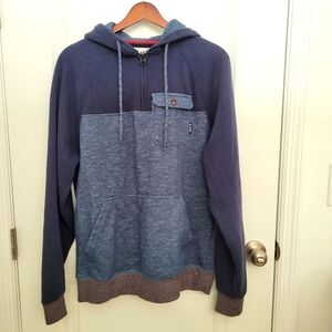 Billabong Partial Zip Blue and Gray Soft Warm Cotton Hoodie Size M
